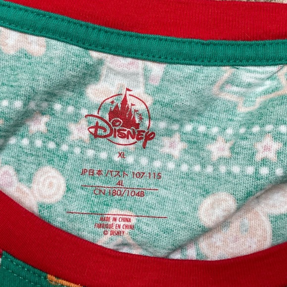 Disney Store Mickey Mouse & Friends Green Holiday Pajamas Set XL Gingerbread - Picture 6 of 10